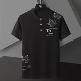 75809-P35男士短袖T恤2024夏季新款修身潮流小立领衫半袖体恤，男装Polo衫，电商D310B