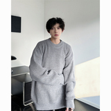 现货M869-特P50灰色毛衣男秋冬款宽松慵懒风内搭打底针织衫，男装针织衫/毛衣，电商D310B