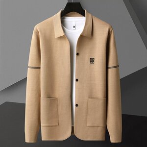 83882-P60夹克男韩版修身格子痞帅针织开衫外套休闲时尚薄款图片