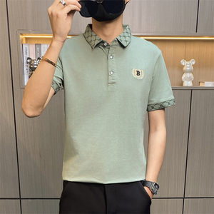 PL3081-P40控65社会小伙修身翻领短袖体恤英伦男士休闲POLO衫夏季图片