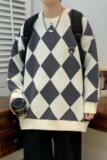 78285-P58秋冬新款休闲毛衣男长袖针织衫港风宽松毛衣打底衫，男装针织衫/毛衣，电商D310B