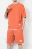 7536-P55夏季华夫格短袖T恤套装男士休闲运动跑步套装，男装T恤，电商D310（原电商305）