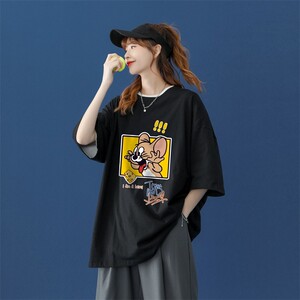 TX02-P25中性短袖男女简约百搭港风体桖宽松潮牌ins半袖学生图片