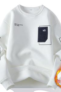 91105R-P45卫衣男士潮牌ins加绒圆领外套春秋季潮流男生长袖T恤图片