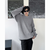 现货M869-特P50灰色毛衣男秋冬款宽松慵懒风内搭打底针织衫，男装针织衫/毛衣，电商D310B