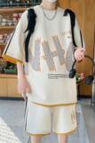 84307-P55夏季套装男短袖t恤宽松休闲短袖短裤两件套潮，男装T恤，电商D310B