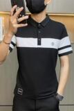 PL038-特P40社会小伙POLO衫短袖T恤男夏季潮流修身拼接时尚翻领，男装Polo衫，电商D310B