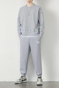 7811-P65卫衣休闲运动套装男士2023春秋季新款假两件潮牌衣服图片