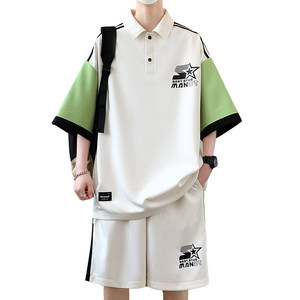 TZ24362-特P55潮流短袖t恤男夏季青少年休闲穿搭衫运动套装图片