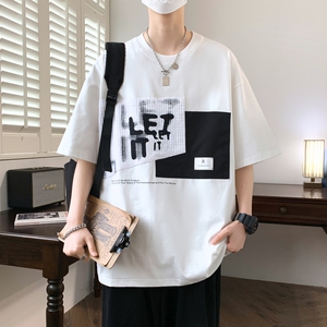 84166-P42潮短袖T恤潮牌潮流宽松ins港风体桖百搭休闲原宿风图片