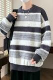 83179-P55秋冬新款休闲毛衣男长袖针织衫港风宽松毛衣打底衫，男装针织衫/毛衣，电商D310B