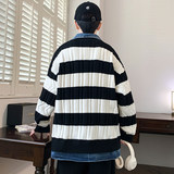 84876-特P88秋冬新款针织开衫毛衣男外套牛仔拼接假两件外套，男装针织衫/毛衣，电商D310B