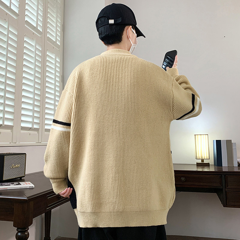 83972-P50秋冬新款休闲毛衣男长袖针织衫港风宽松毛衣打底衫,男装针织衫/毛衣,电商D310B