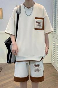 TZ23620-特P50 夏季短袖T恤男套装休闲两件套图片