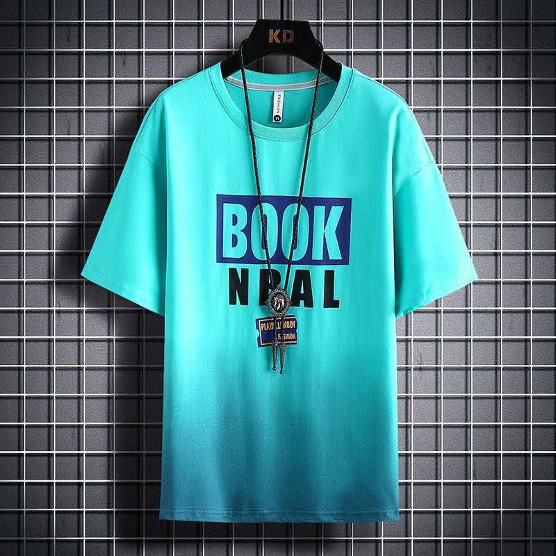 83326-P38短袖t恤男夏季潮牌渐变五分半袖大童宽松衣服青少年体恤,男装T恤,电商D310B
