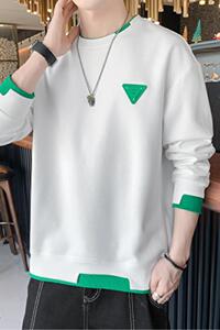 71561-P45长袖t恤男士春秋季潮牌衣服宽松套头卫衣男装春秋款上衣