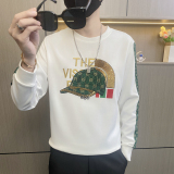 W3406-特P50男士春秋季潮牌亮片烫钻男生欧版社会小伙圆领长袖t恤，男装卫衣，电商D310B