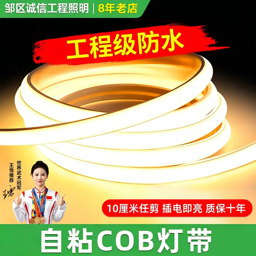 COB防水灯带软灯条220v嵌入式