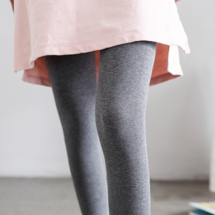 微压力收小腿连裤 袜春秋显瘦腿浅灰条纹纯色棉袜女打底袜子小个子