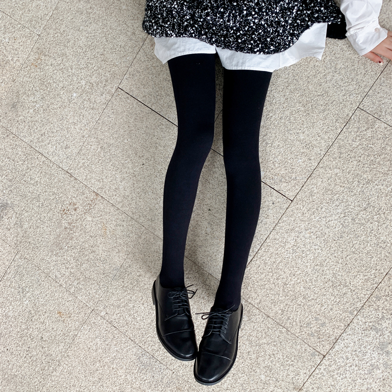 1100d不起球日系咖色踩脚连裤袜