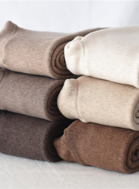 日系加厚加绒打底裤燕麦米白色连裤袜晚晚风奶咖啡打底秋冬外穿女