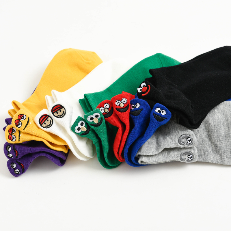 双装ins潮日系韩国可爱卡通船袜