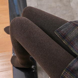 1000D加绒加厚保暖咖啡色打底裤 袜踩脚袜 女秋冬压力显瘦美腿连裤