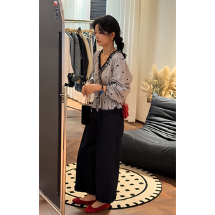 女春季 套装 显瘦设计感两件套 蕾丝花边衬衫 气质一整套ootd穿搭法式