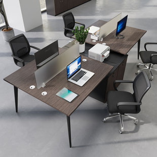 6人位办办公桌椅组合简约现代公室双人四人工位 员工工作桌职员4