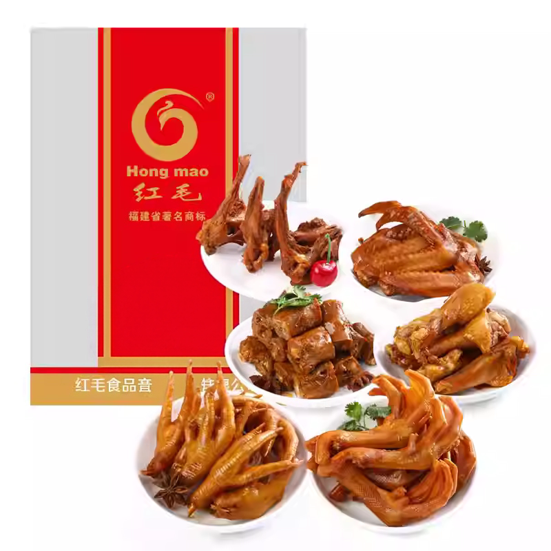 红毛卤味鸡爪鸭腿鸭翅鸭爪鸭锁骨鸭脖翅尖小礼包零食500g