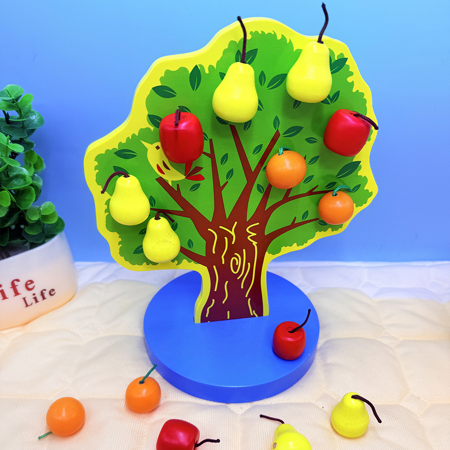 蒙氏幼儿园磁性苹果树早教玩具