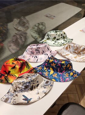 中国风双面戴丝光布可折叠渔夫帽