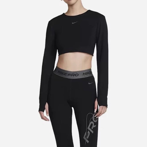 Nikepro耐克女紧身长袖短款露脐