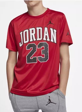 Nike耐克air Jordan23号大童篮球短袖T恤速干排汗透气HA4950-678