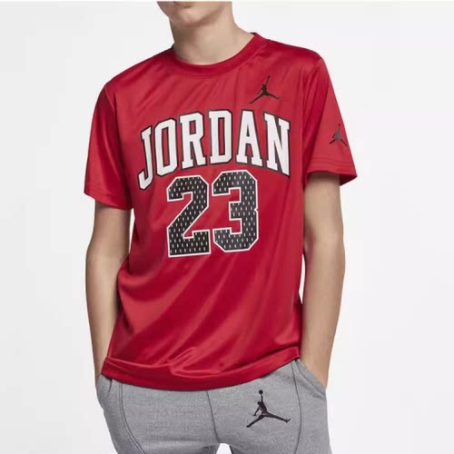 Nike耐克air Jordan23号大童篮球短袖T恤速干排汗透气HA4950-678