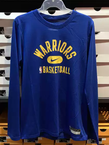 Nike Warriors Youth Basketball Training Long-Sleeve Tee - Dri-FIT Golden State Warriors HF7597-495