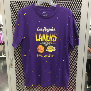 Nike耐克青少年大童篮球短袖 547 T恤洛杉矶湖人队潮流印花DZ4185