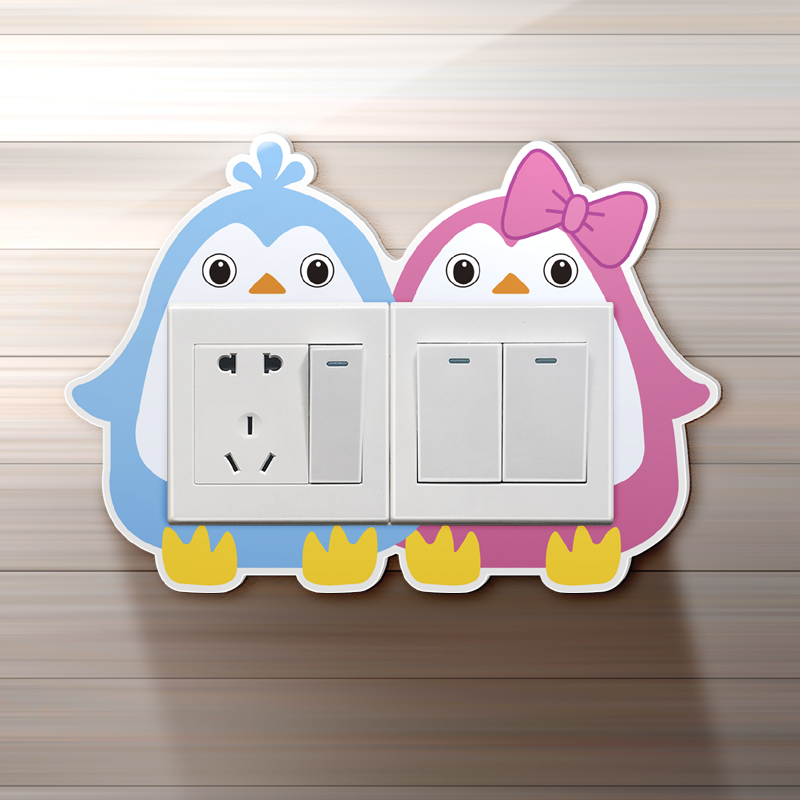 86开关边框套防水可爱风卡通创意