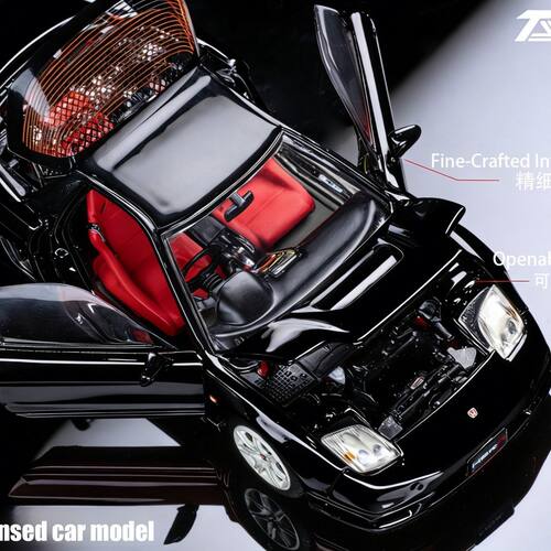TopArt 1:64 本田NSX-R NA2 金属黑 正版授权全开合金汽车模型