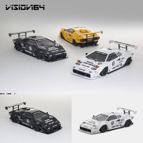 Vision 1:64 兰博基尼 康塔什LP500 宽体可翻灯 合金汽车模型