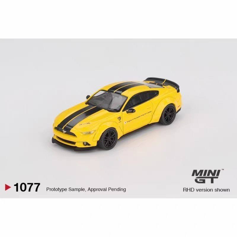 现货MINIGT 1:64 福特野马 LB黄色 合金汽车模型1077