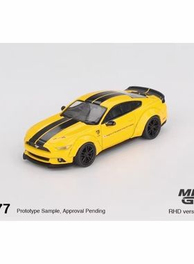 现货MINIGT 1:64 福特野马 LB黄色 合金汽车模型1077