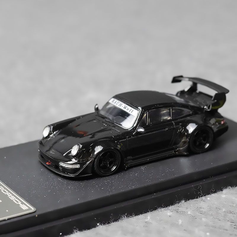 Flame 1:64 保时捷964 Rwb宽体 黑色 合金汽车模型收藏