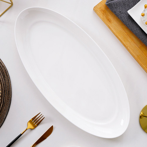 加长鱼盘骨瓷家用18英寸全鱼盘