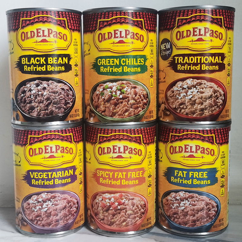 Old El Paso Refried Beans美国欧帕蔬菜多种速食炒豆酱茸罐头
