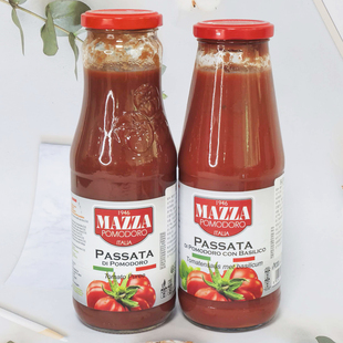 意大利进口玛莎Mazza罗勒番茄酱玻璃瓶装Passata680g