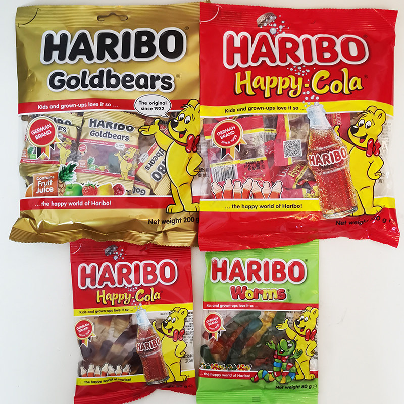 土耳其haribo哈瑞宝金熊混合昆虫型水果快乐可乐橡皮软糖colabear