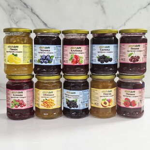 俄罗斯进口草莓蓝莓树莓沙棘果酱埃德尔丹牌蛋糕烘焙专用面包涂抹