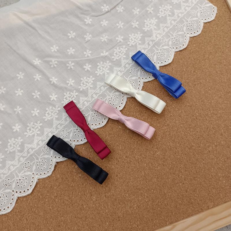 春夏新款甜美女孩发夹小边夹 纯色蝴蝶结鸭嘴夹边夹刘海夹发饰品