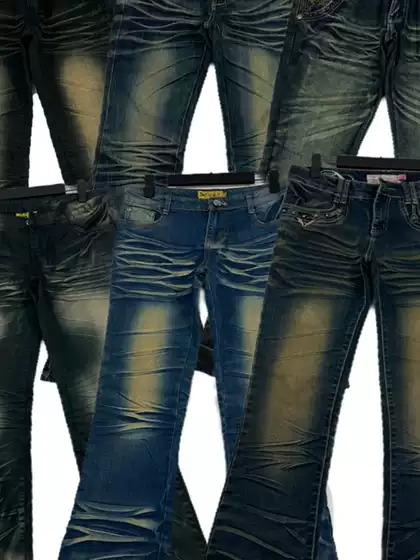 Vintage Export Y2K Millennial Style All-Season Versatile Denim Flared Pants for Women, Retro Low-Waist Cool and Sweet